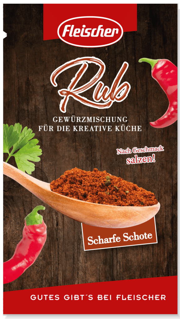 BBQ Rub - dieses Bild zeigt die Verpackung der Rub Sorte Scharfe Schote