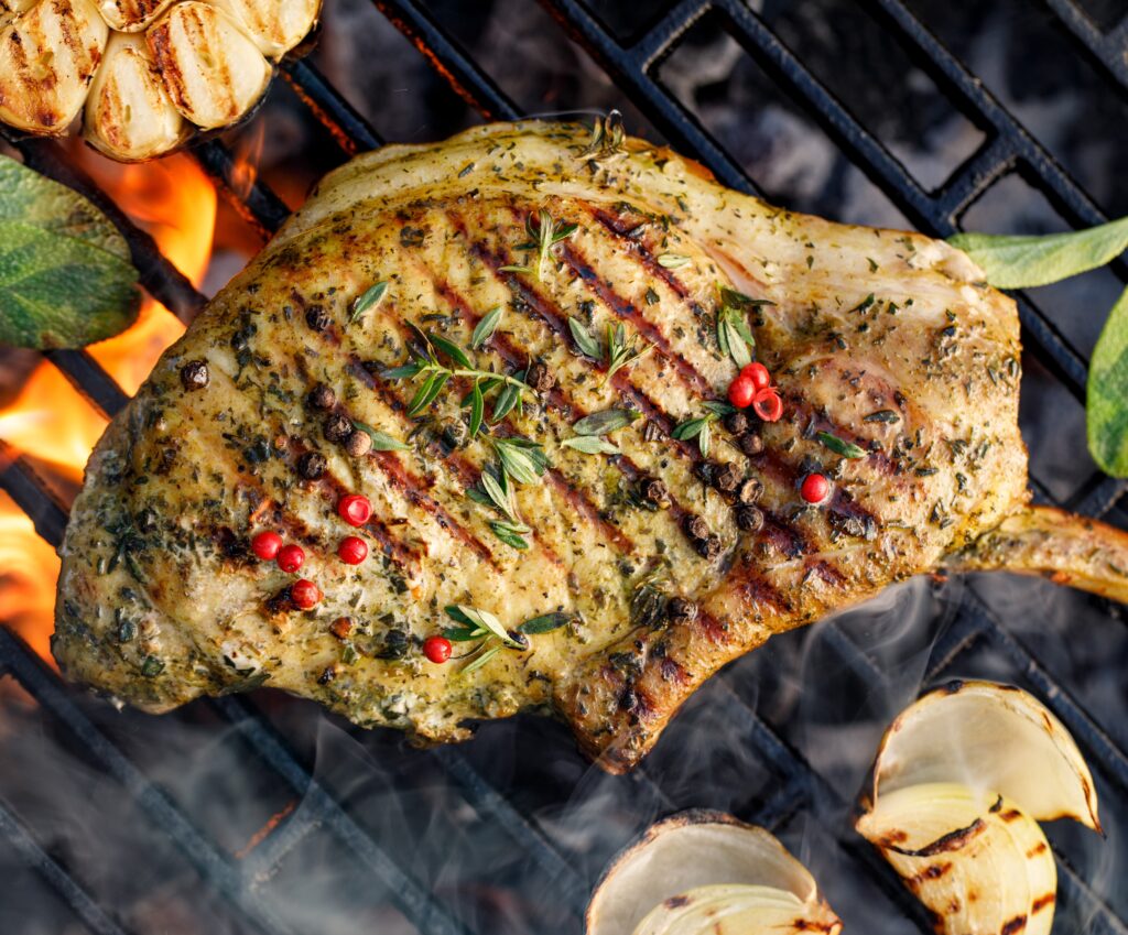 Knoblauch-Pfeffer: auf diesem Bild sieht man ein Steak, was mit unserem Knoblauch-Pfeffer gewürzt wurde