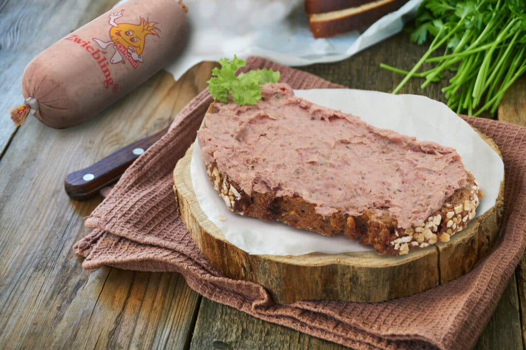 Leberwurst-Gewürze: dieses Bild zeigt ein Brot, was mit unserer ZWIEBLING® Leberwurst