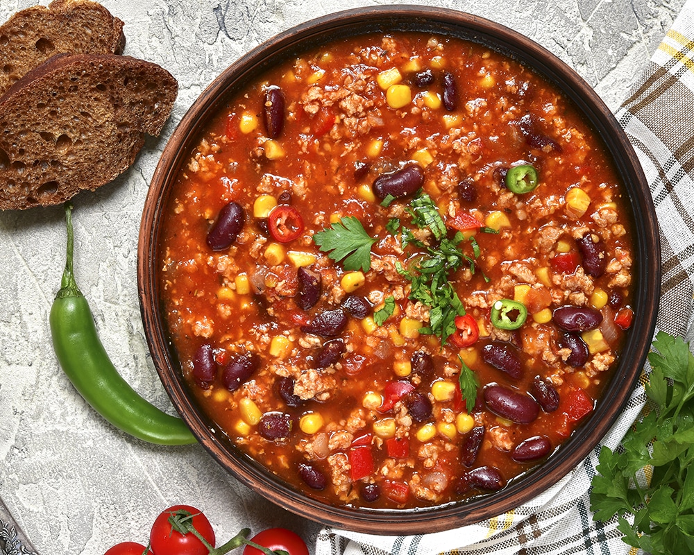 Convenience-Produkte: dieses Bild zeigt eine Schüssel mit Chili von Carne